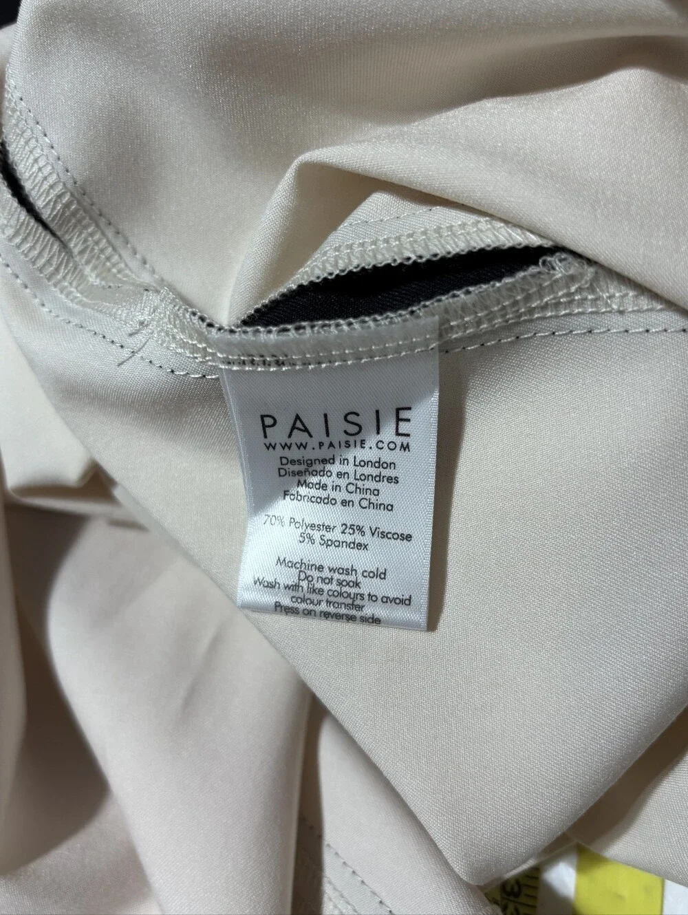 Paisie Contrast Trim Maxi Skirt in Beige and Black Size UK 16 US 12 New